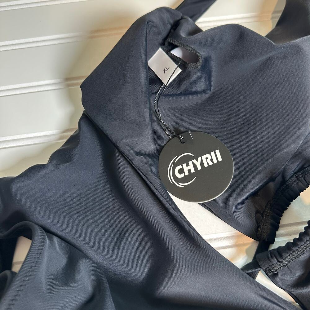 CHYRII Black Cutout Monokini One Piece Swimsuit XL High Cut Backless - Picture 6 of 8